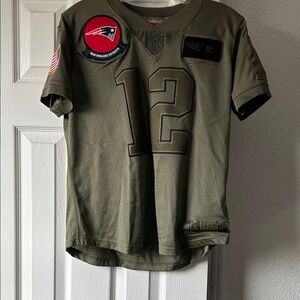 Nike Olive Green New England Patriots Jersey